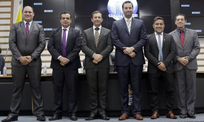 Mesa Diretora 2019-2020: Fabinho do Imperia, Neto Amorim, Wilson Zuffa, Fabião, Allan Miranda e Reinaldo Campos