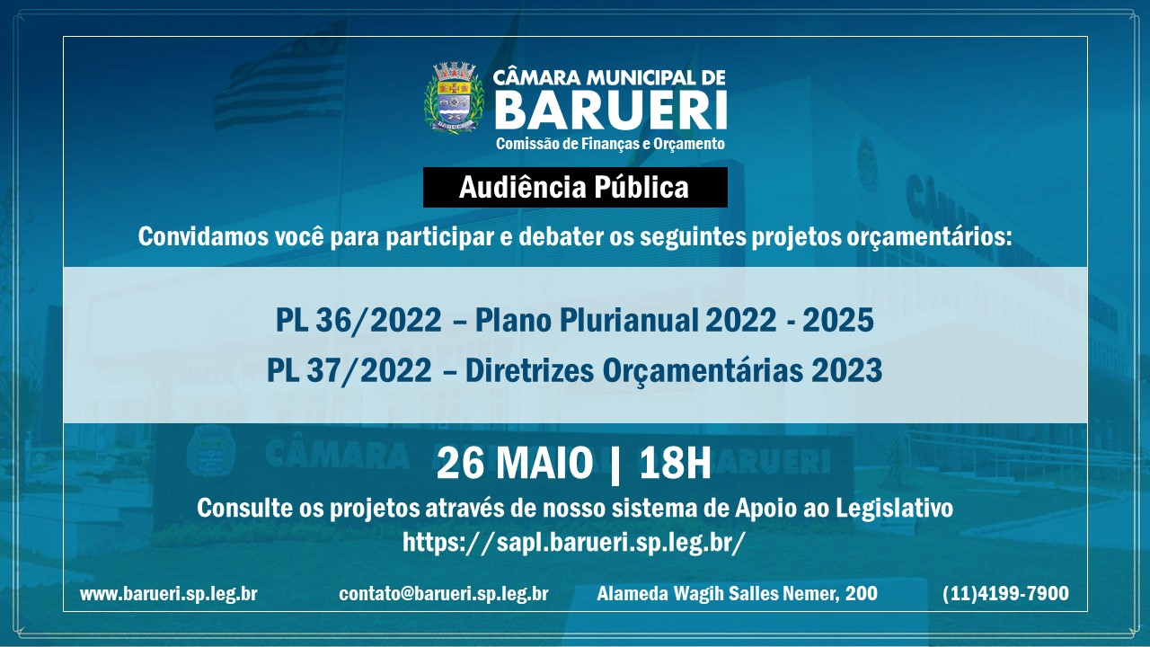 Comissão de Finanças promove audiência pública sobre Leis Orçamentárias