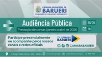 Audiência pública vai mostrar como Barueri usou o dinheiro público entre janeiro e abril