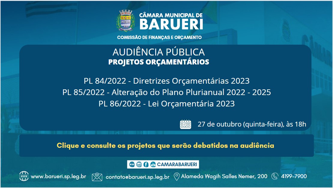 Comissão de Finanças promove audiência pública sobre Leis Orçamentárias