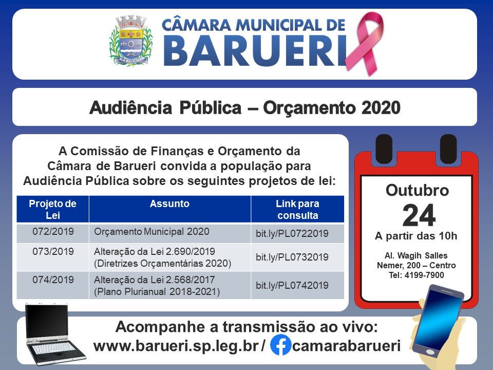 Comissão de Finanças promove audiência pública sobre Orçamento de 2020