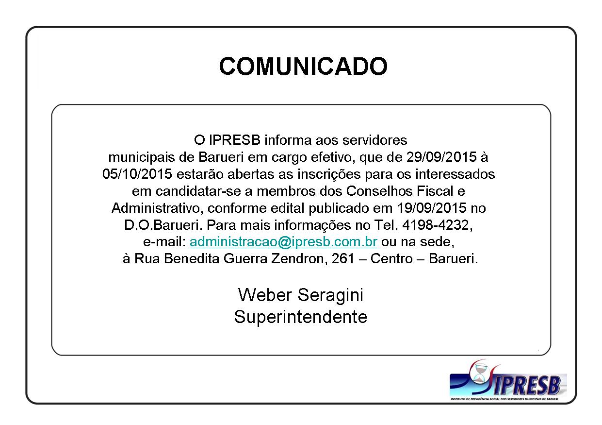 Comunicado IPRESB