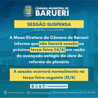 Mesa Diretora suspende sessão prevista para 14 de junho