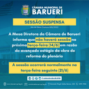 Mesa Diretora suspende sessão prevista para 14 de junho