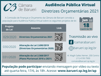 População pode participar de audiência pública por vídeo ou texto